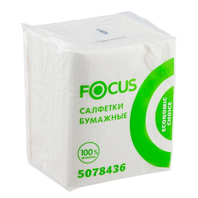 Салфетки 24х20см белые Focus (100шт)